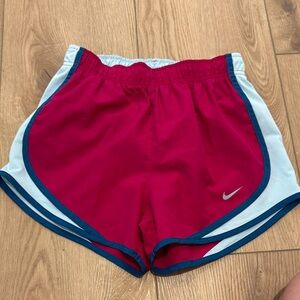 Nike Women's Pink and Blue Athletic Shorts